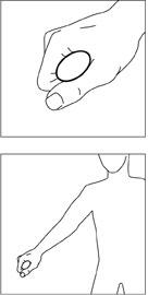 Die Hand greift oval